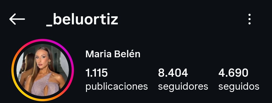 Belén Ortiz antes — 8.404 seguidores